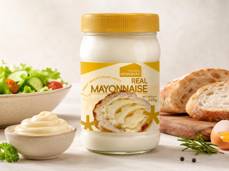 ဖန်အိုးထဲတွင် အစစ်အမှန် Mayonnaise