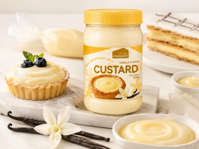 ချောမွေ့သော Vanilla Custard Sauce